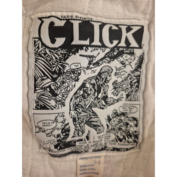 CLICK Paris France VTG Coat of Arms Heraldic Shield Print Cotton Bomber Jacket M - Picture 8 of 8